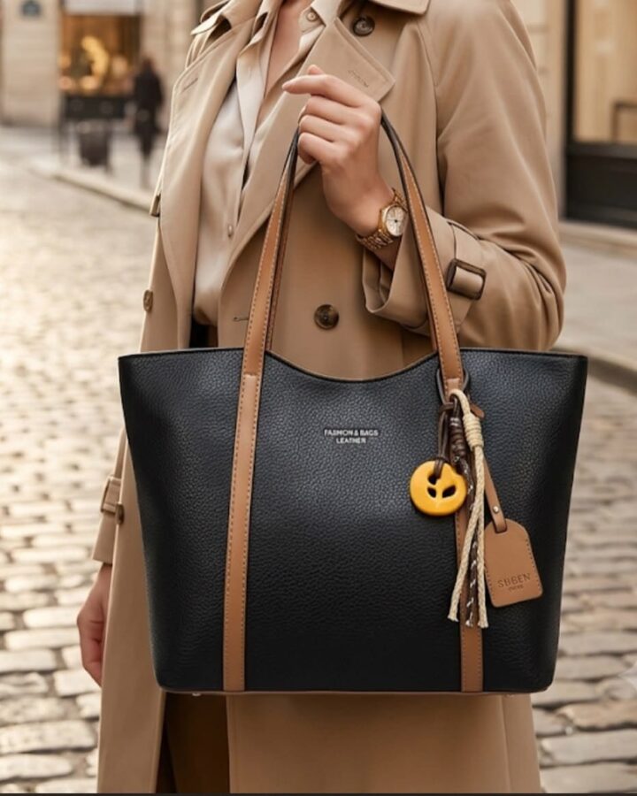 Black and Tan Everyday Tote Bag - ladies handbags in Nairobi