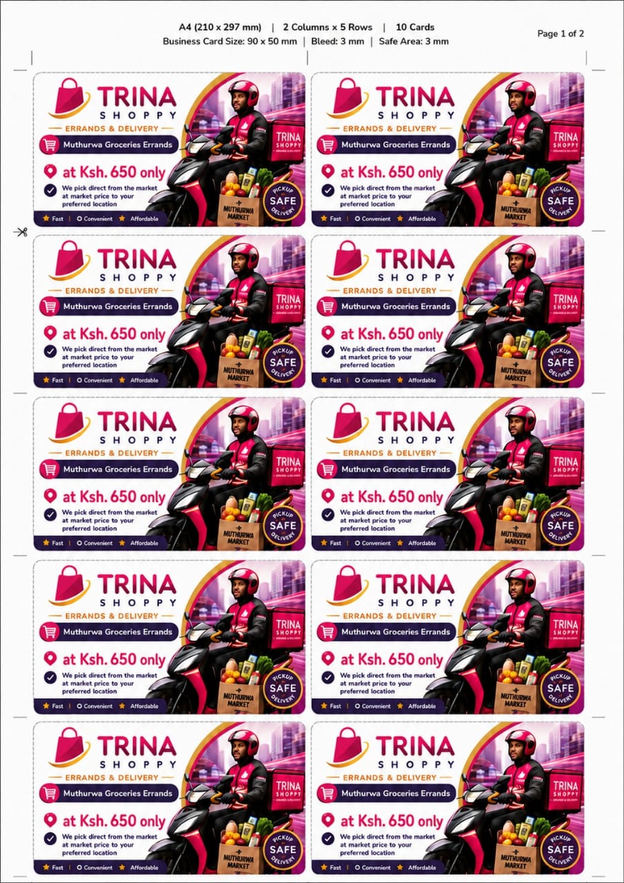 Trina Shoppy rider delivering Muthurwa Market groceries across Nairobi
