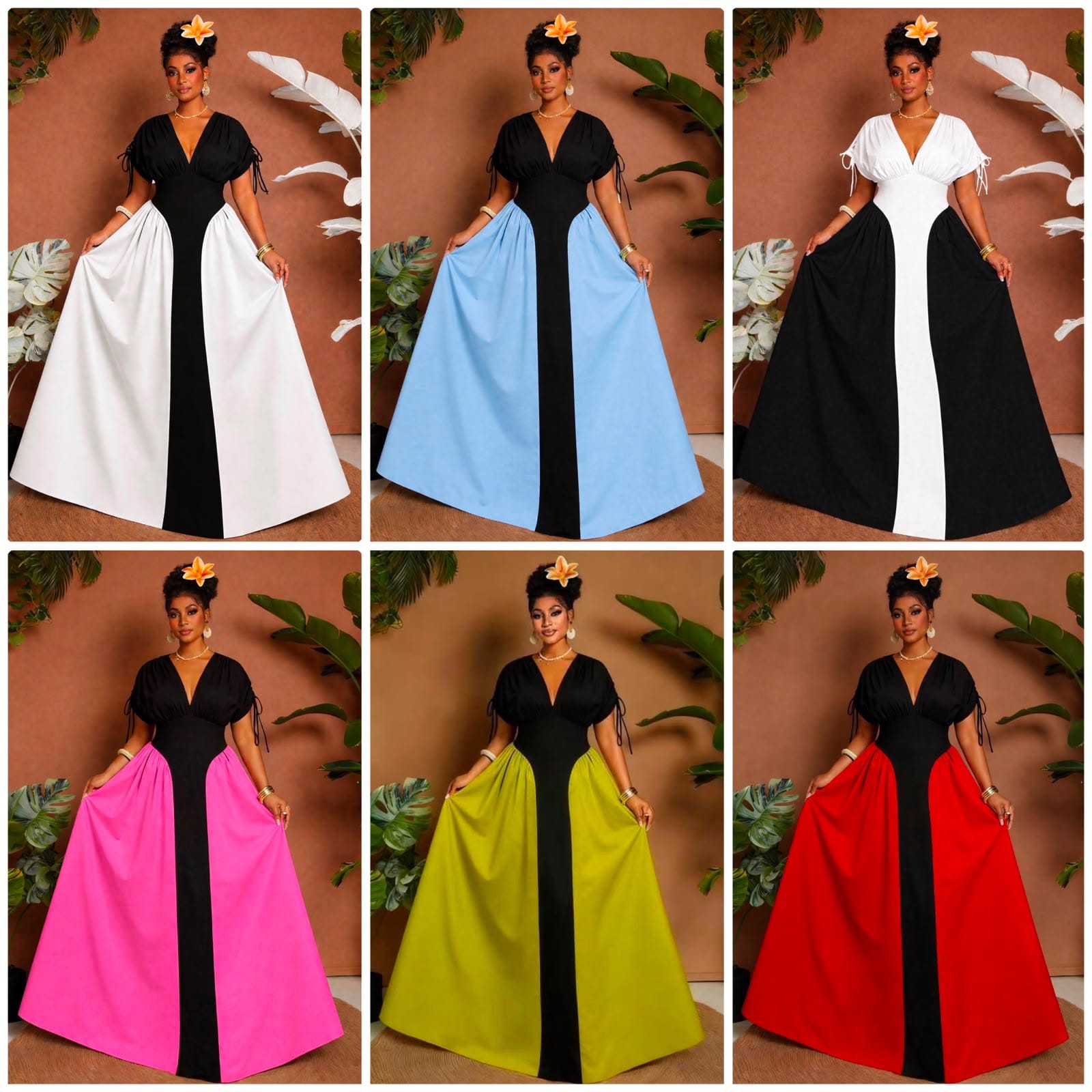 Colour Panel Modest Maxi Dress – Assorted Colours - fashion and occasion accessories in Nairobi