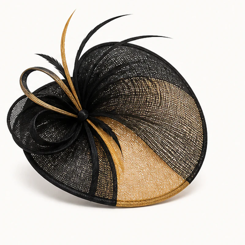 Black & Gold Statement Disc Fascinator - wedding and church fascinators in Nairobi