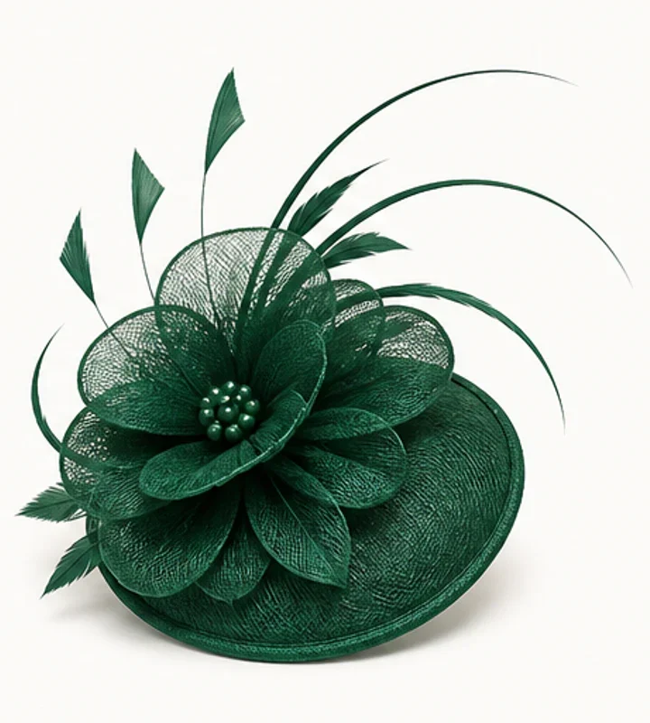 Emerald Floral Disc Fascinator - wedding and church fascinators in Nairobi