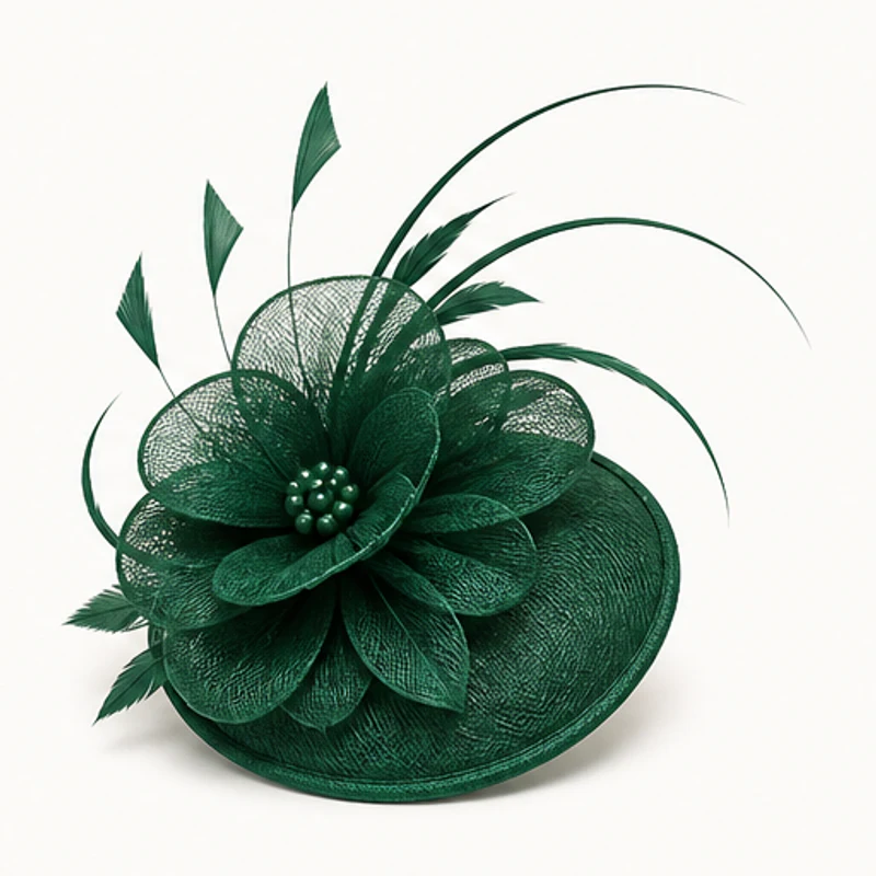 Emerald Floral Disc Fascinator - wedding and church fascinators in Nairobi