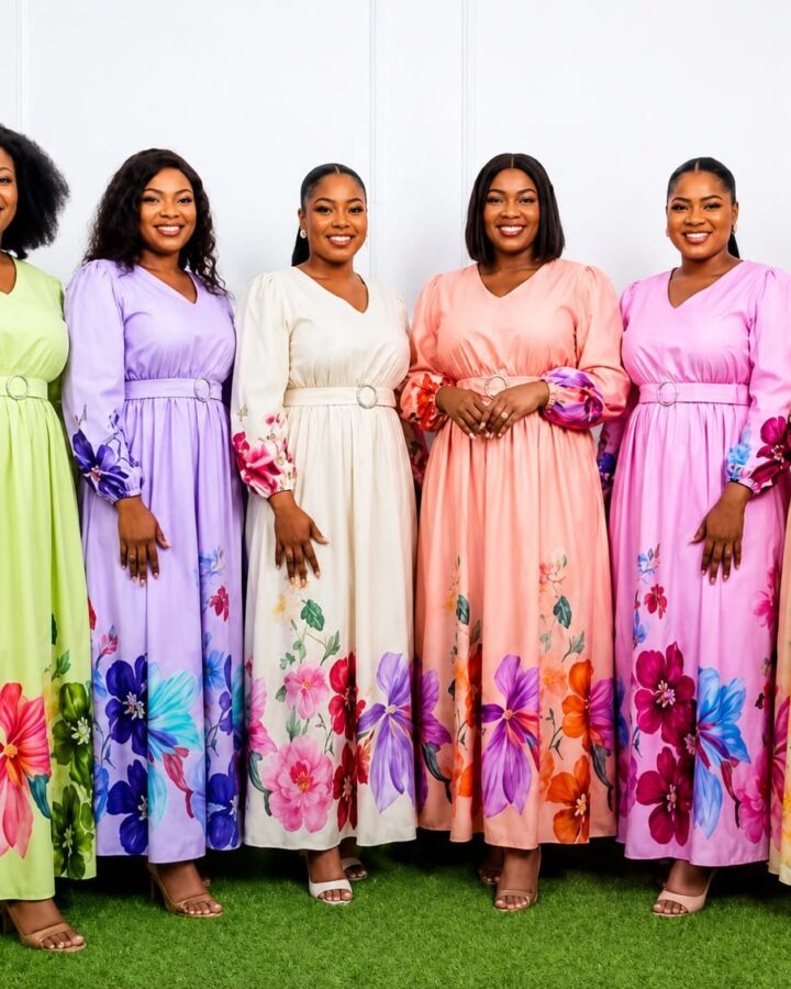 Floral Belted Maxi Dress – Assorted Colours - fashion and occasion accessories in Nairobi