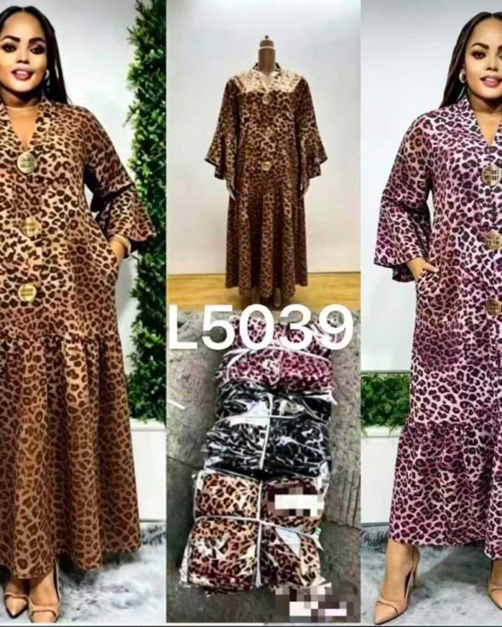 Leopard Print Button Maxi Dress – Assorted Colours - fashion and occasion accessories in Nairobi