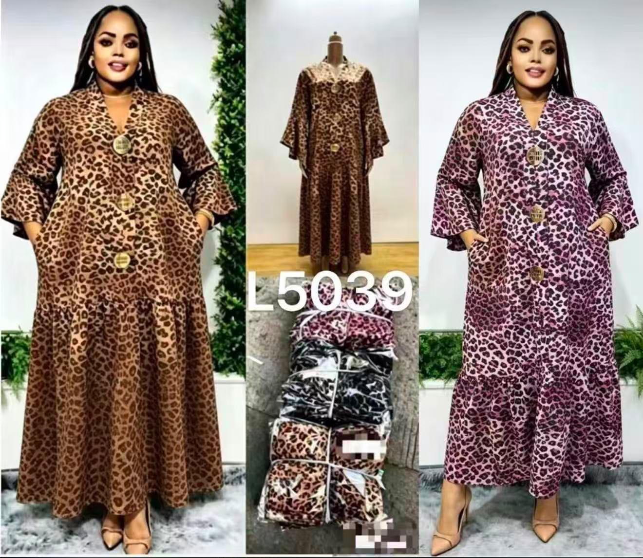 Leopard Print Button Maxi Dress – Assorted Colours - fashion and occasion accessories in Nairobi