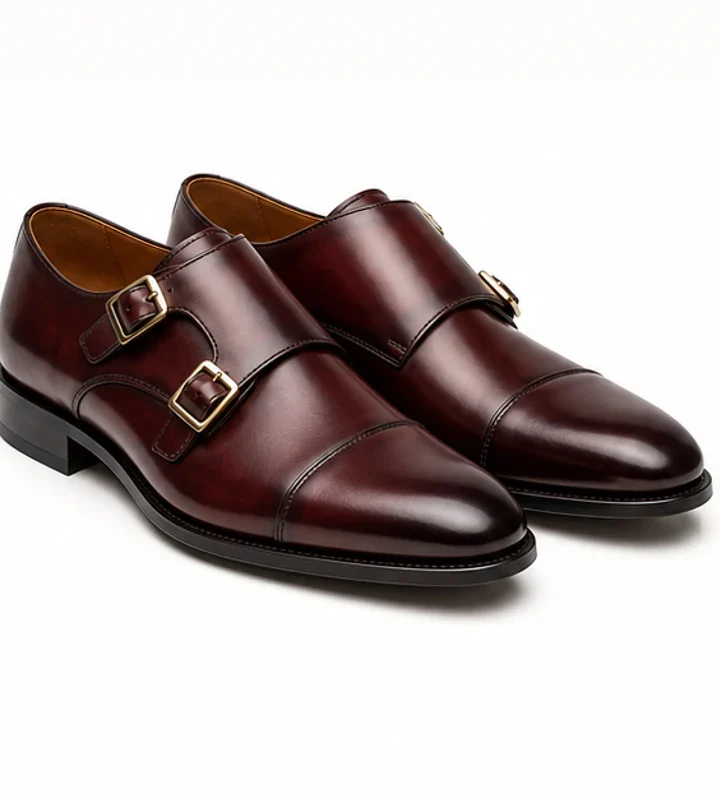Oxblood Double Monk-Strap Shoes - formal and occasion shoes in Nairobi