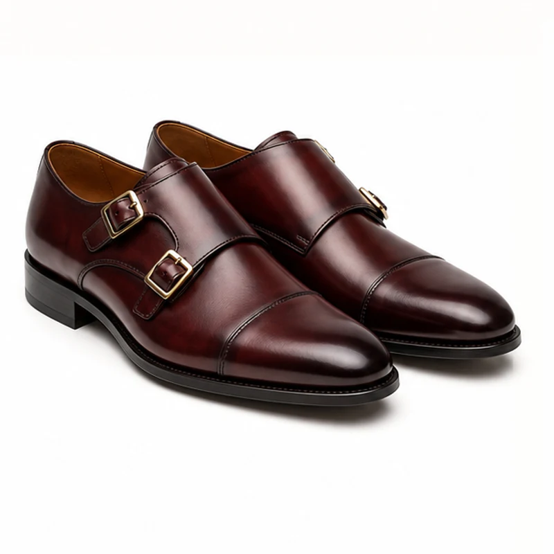 Oxblood Double Monk-Strap Shoes - formal and occasion shoes in Nairobi