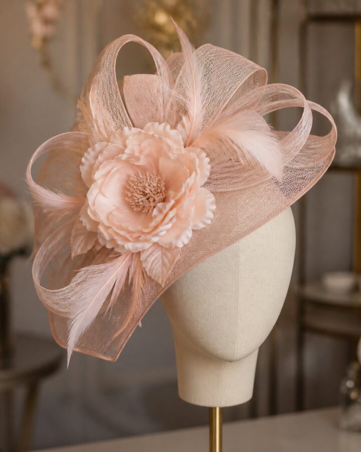 Blush Floral Statement Fascinator - wedding and church fascinators in Nairobi