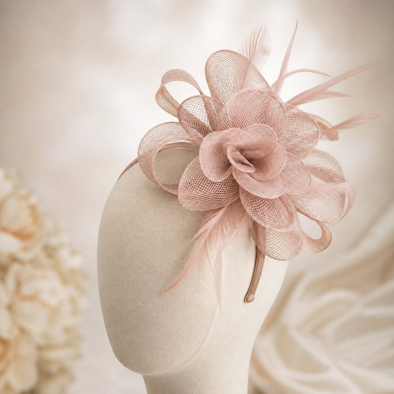 Blush Rose Bridal Fascinator - wedding and church fascinators in Nairobi