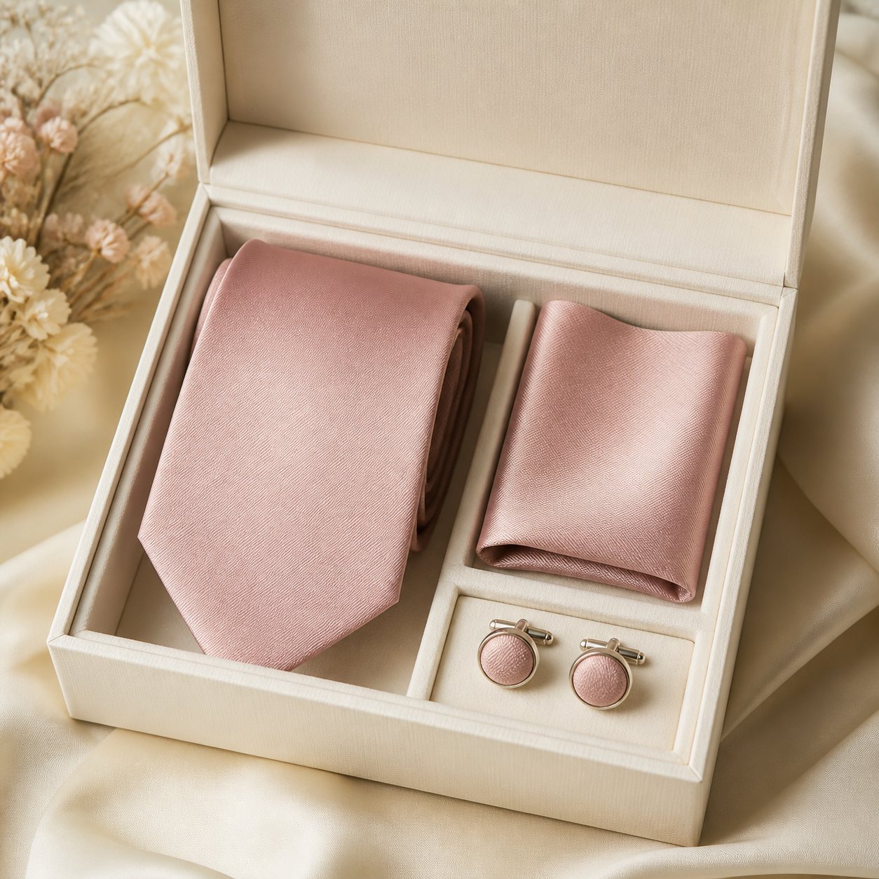Blush Rose Wedding Tie Set - wedding ties and pocket squares in Nairobi