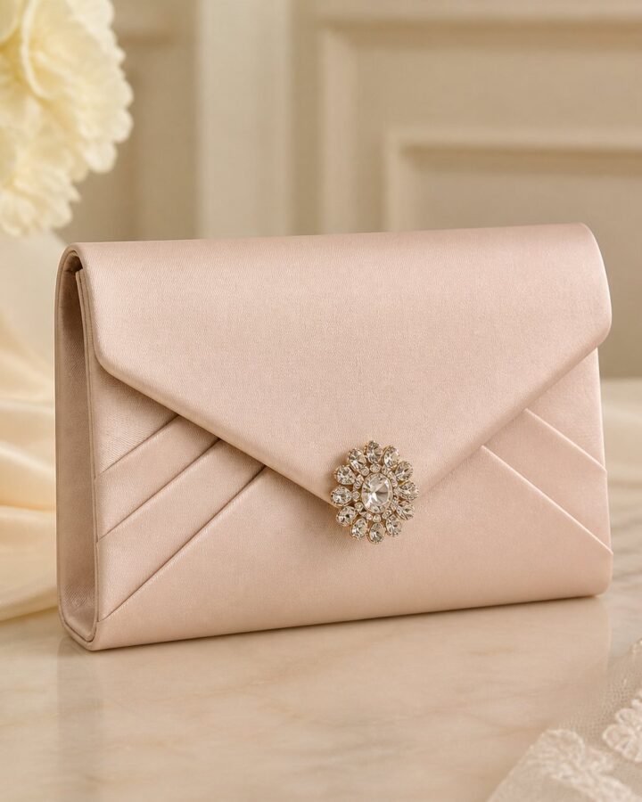 Blush Satin Bridal Envelope Bag - fashion and occasion accessories in Nairobi