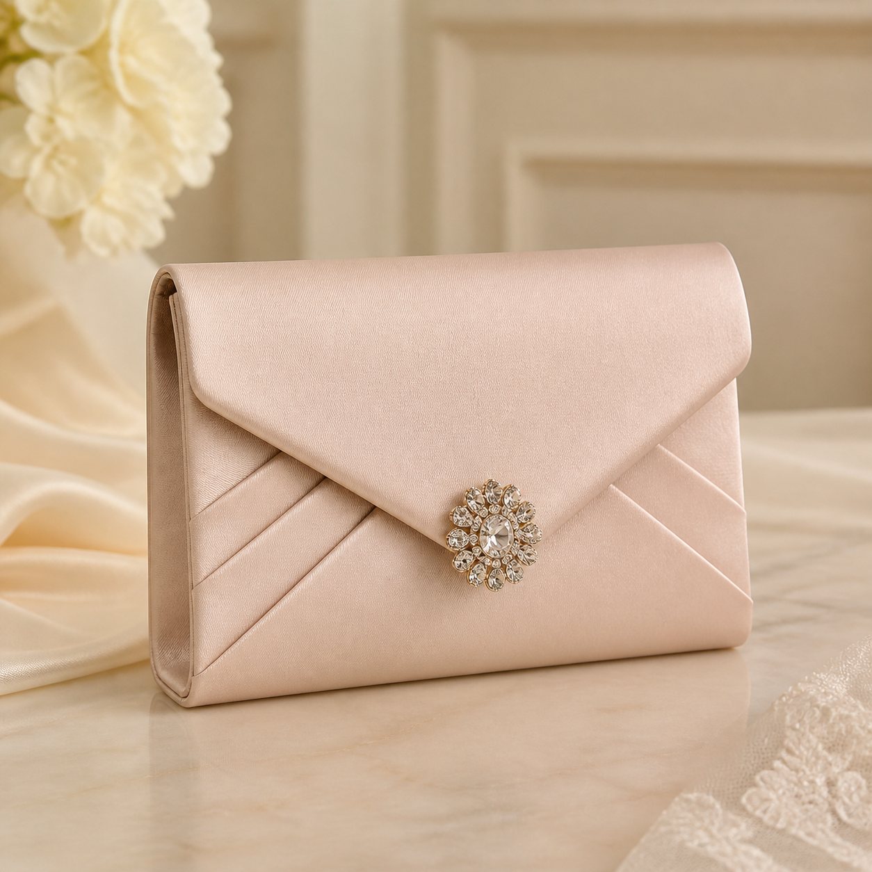 Blush Satin Bridal Envelope Bag - fashion and occasion accessories in Nairobi