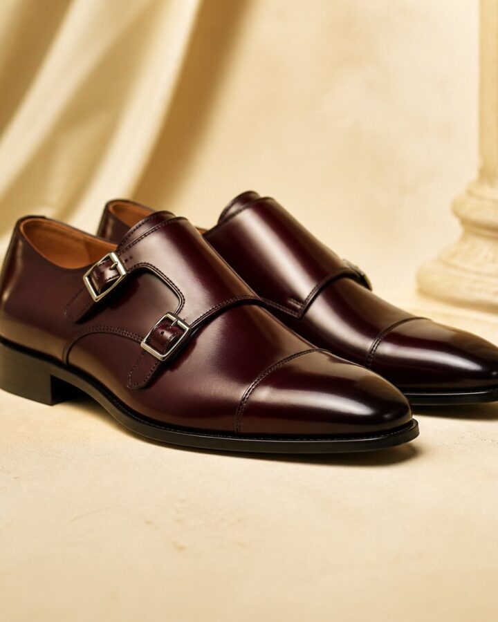 Burgundy Monk-Strap Wedding Shoes - formal and occasion shoes in Nairobi