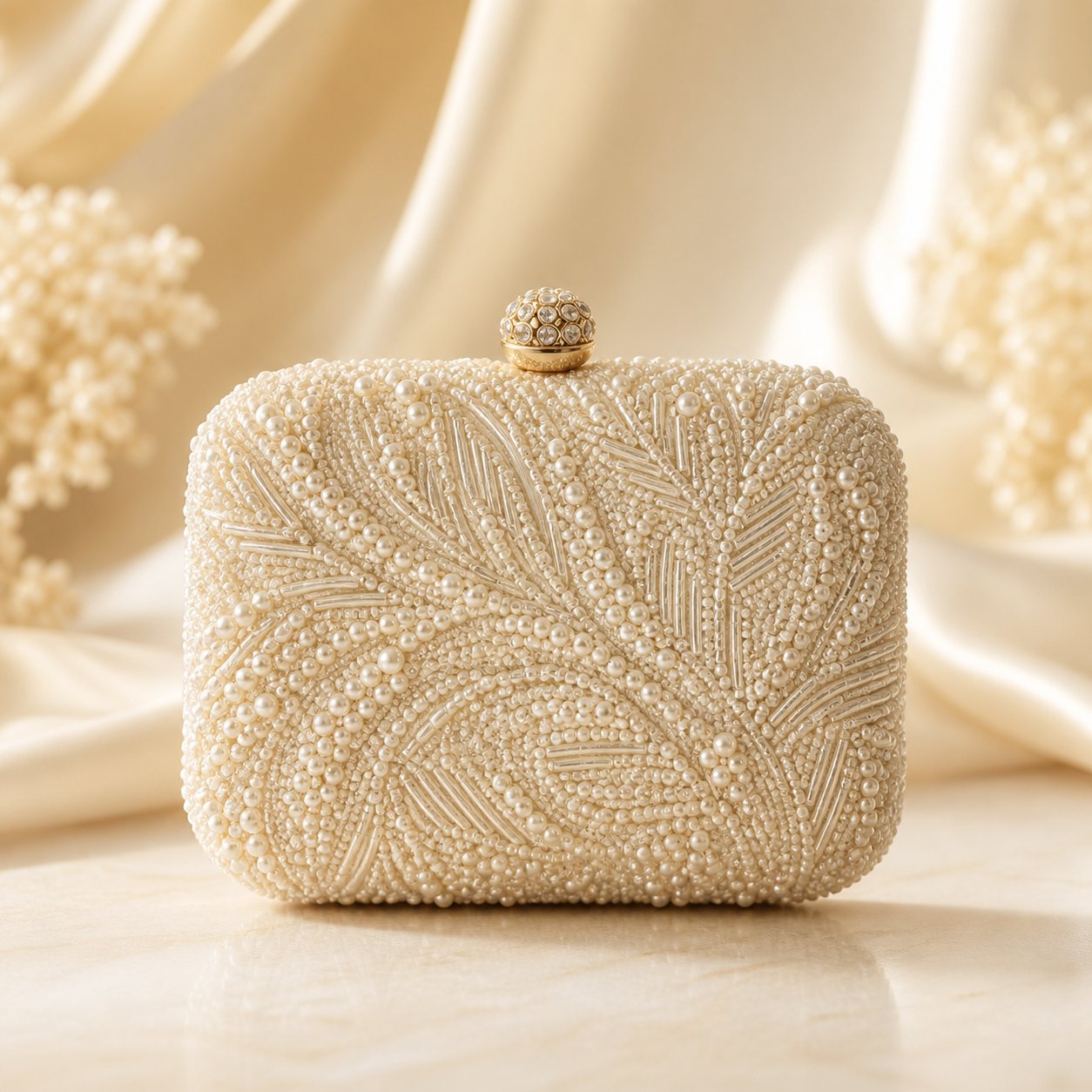 Champagne Beaded Bridal Clutch - bridal and occasion bags in Nairobi