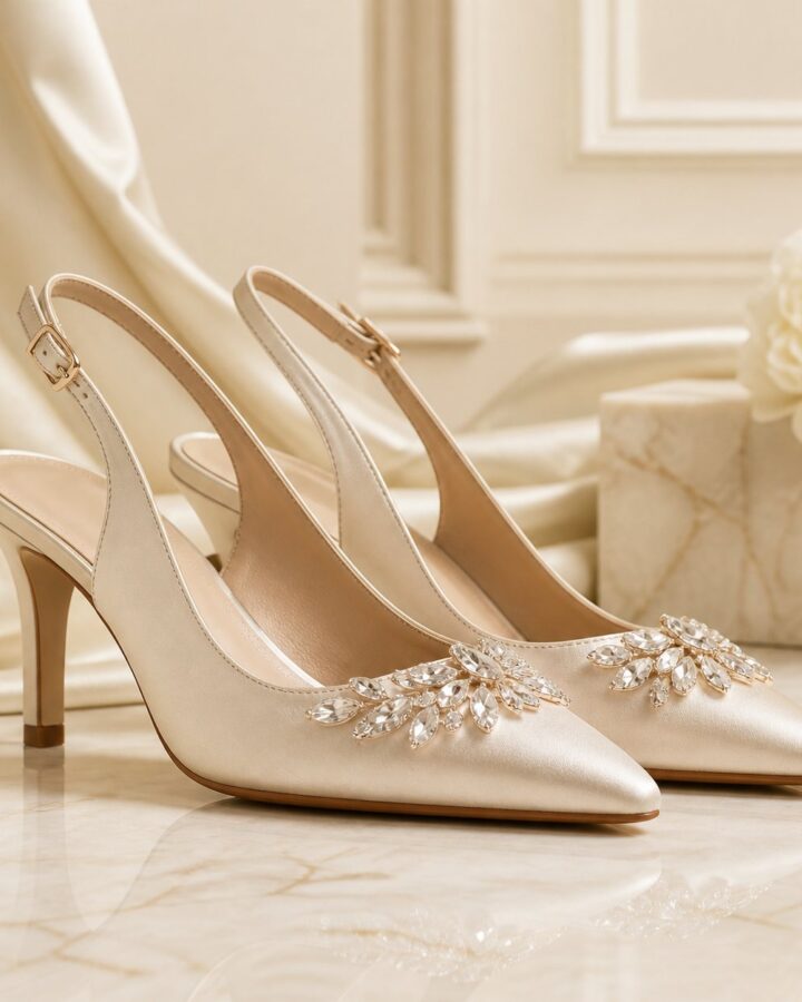 Champagne Crystal Bridal Slingbacks - fashion and occasion accessories in Nairobi