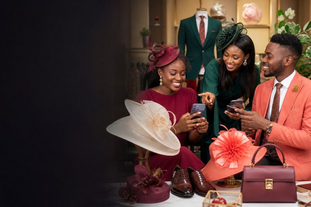 Young Kenyan commission sellers promoting Trina Shoppy fashion using their phones