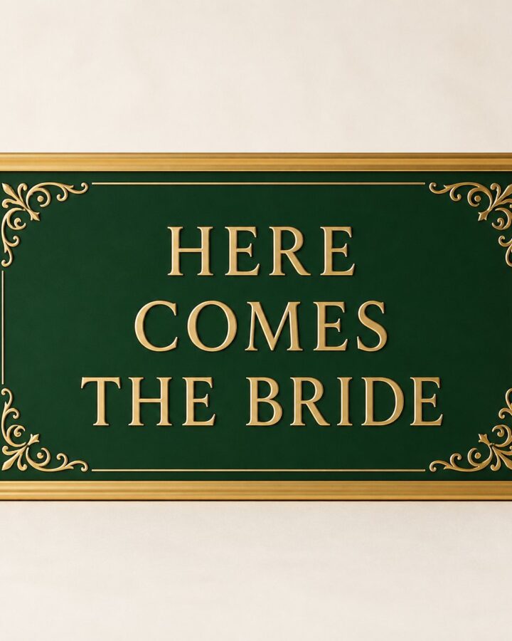 Emerald Gold Bride Placard - Here Comes the Bride and Groom placards in Nairobi
