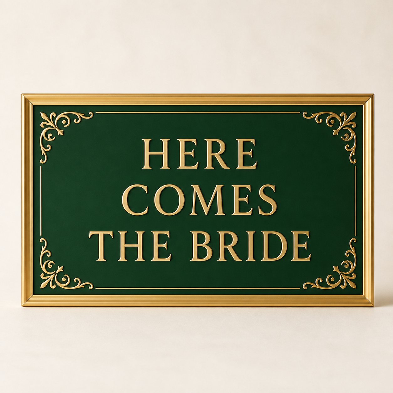 Emerald Gold Bride Placard - Here Comes the Bride and Groom placards in Nairobi