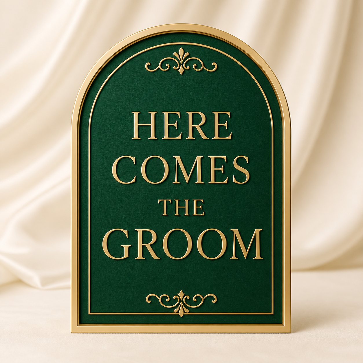 Emerald Gold Groom Placard - Here Comes the Bride and Groom placards in Nairobi