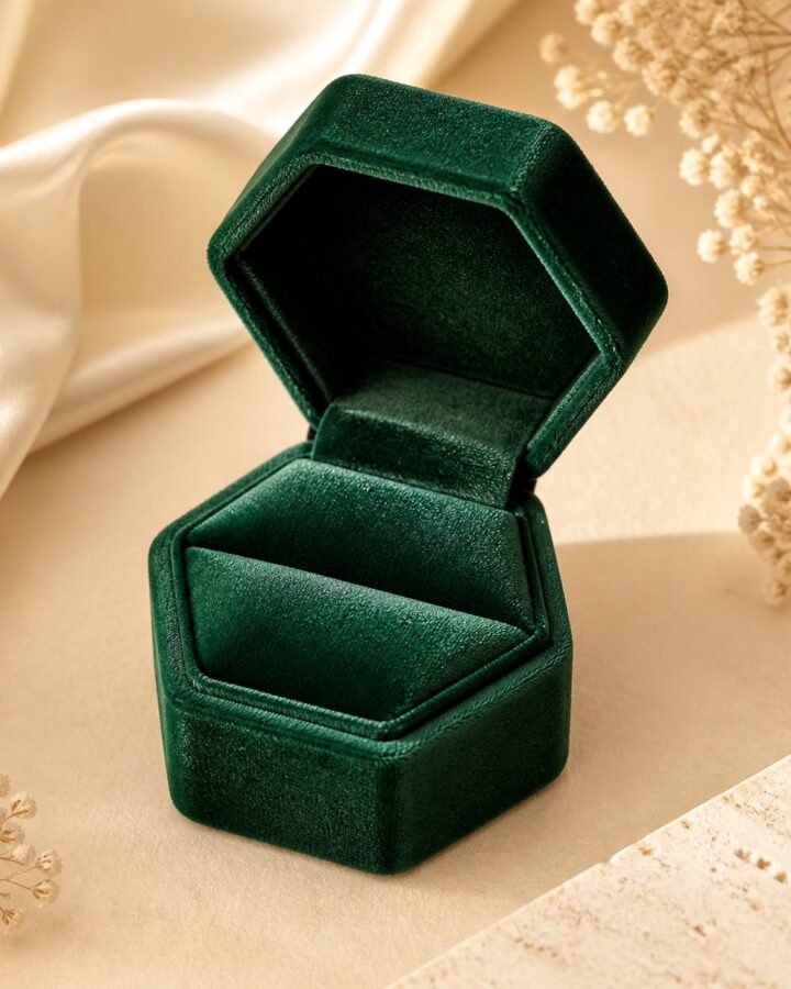 Emerald Hexagon Double-Ring Box - wedding ring boxes in Nairobi