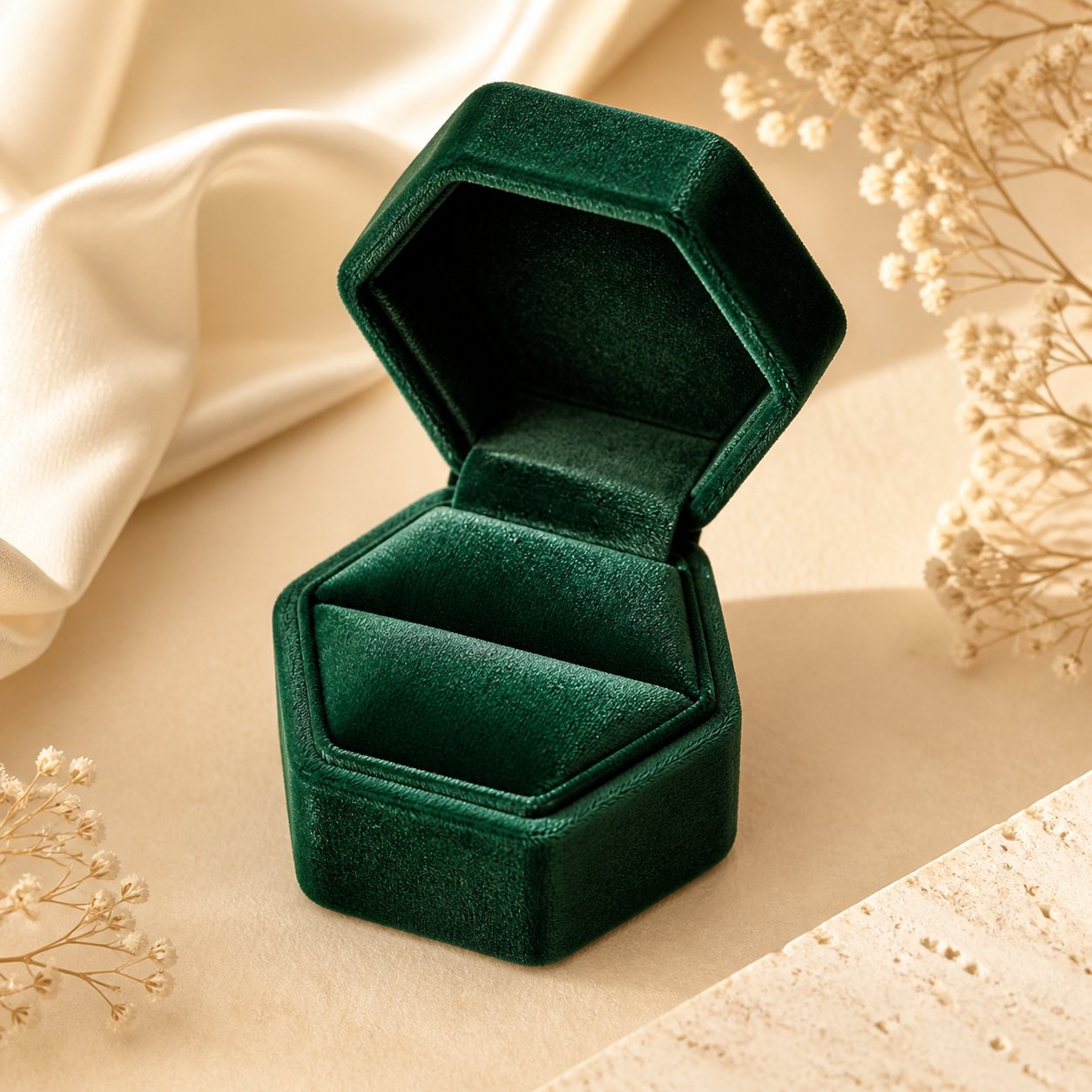 Emerald Hexagon Double-Ring Box - wedding ring boxes in Nairobi