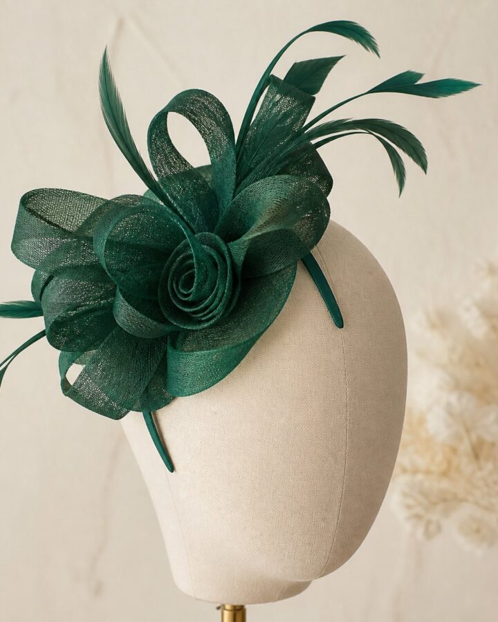 Emerald Loop Bridal Fascinator - wedding and church fascinators in Nairobi