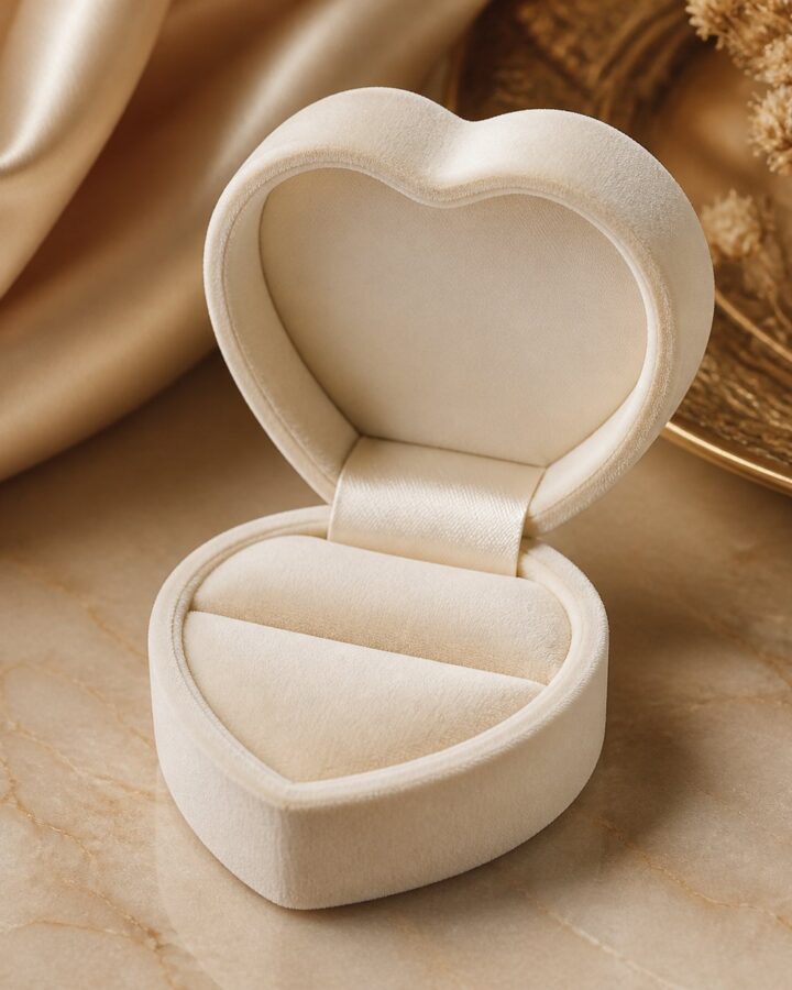 Ivory Heart Double-Ring Box - wedding ring boxes in Nairobi