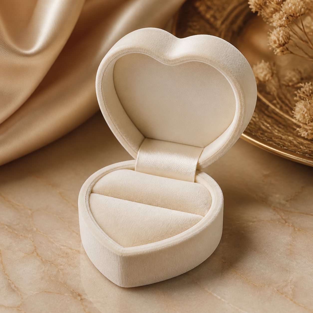 Ivory Heart Double-Ring Box - wedding ring boxes in Nairobi