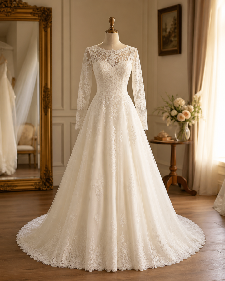 Modest Ivory Wedding Gown - wedding gowns in Nairobi
