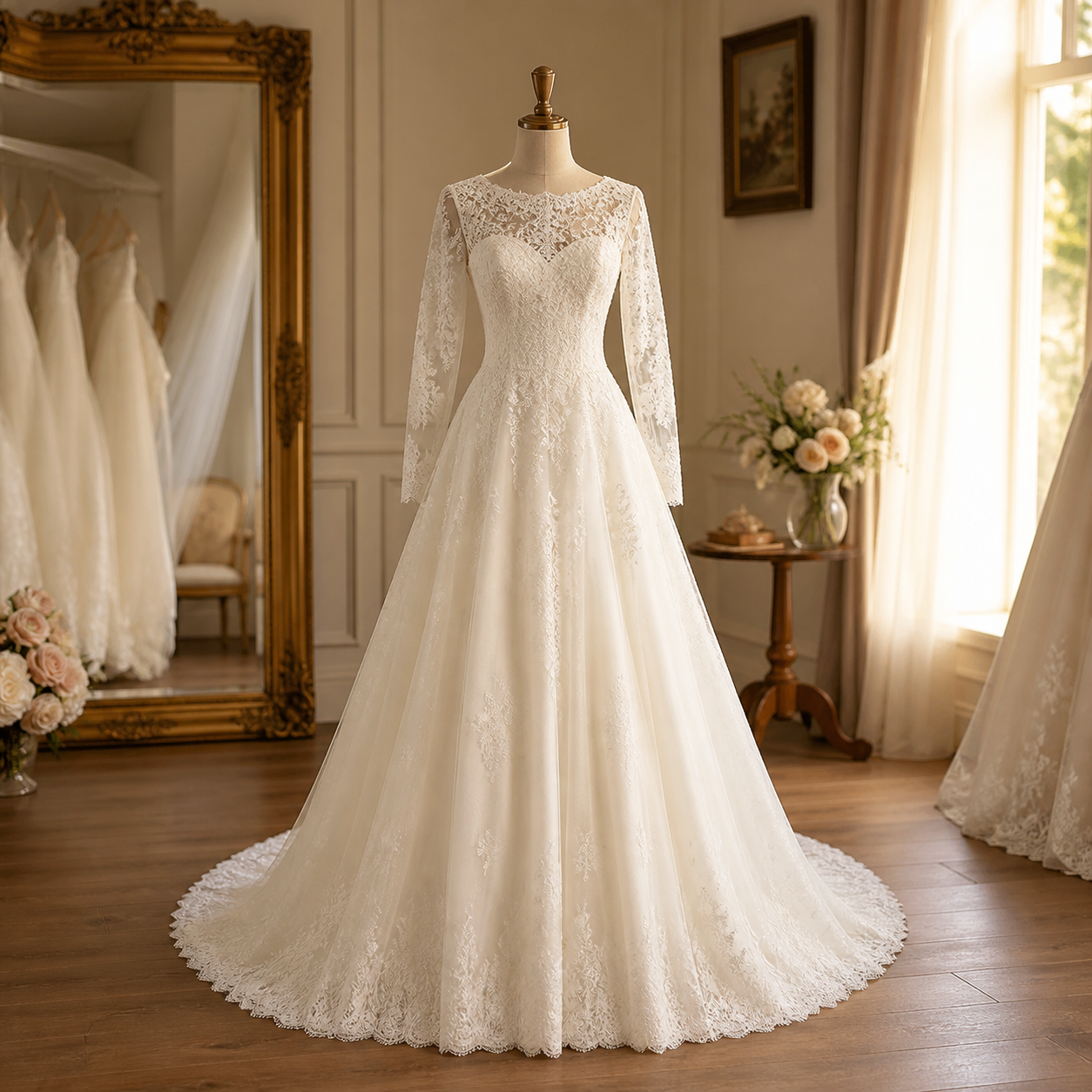 Modest Ivory Wedding Gown - wedding gowns in Nairobi