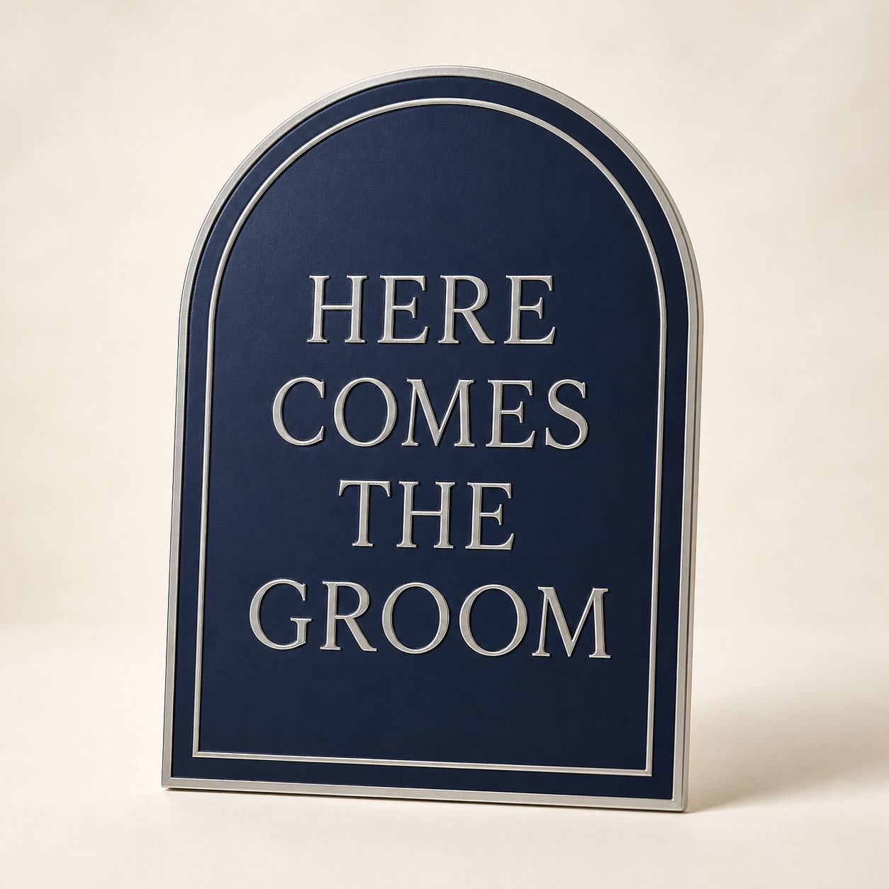 Navy Arch Groom Placard - Here Comes the Bride and Groom placards in Nairobi