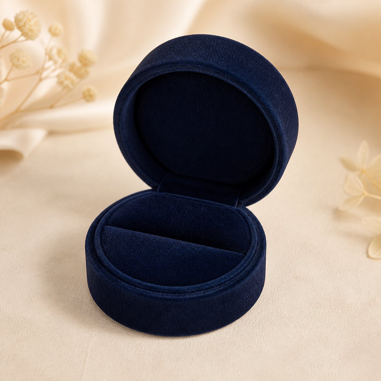 Navy Round Double-Ring Box - wedding ring boxes in Nairobi
