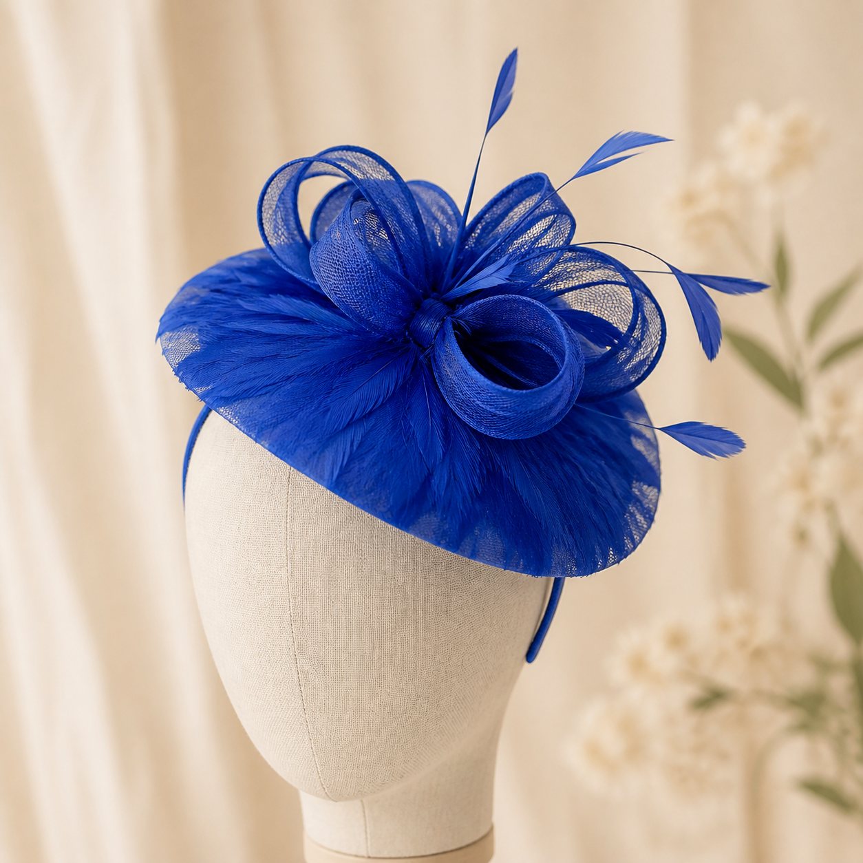 Royal Blue Bridal Fascinator - wedding and church fascinators in Nairobi