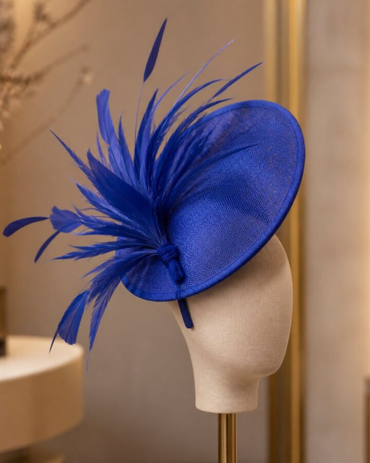 Royal Blue Disc Statement Fascinator - wedding and church fascinators in Nairobi