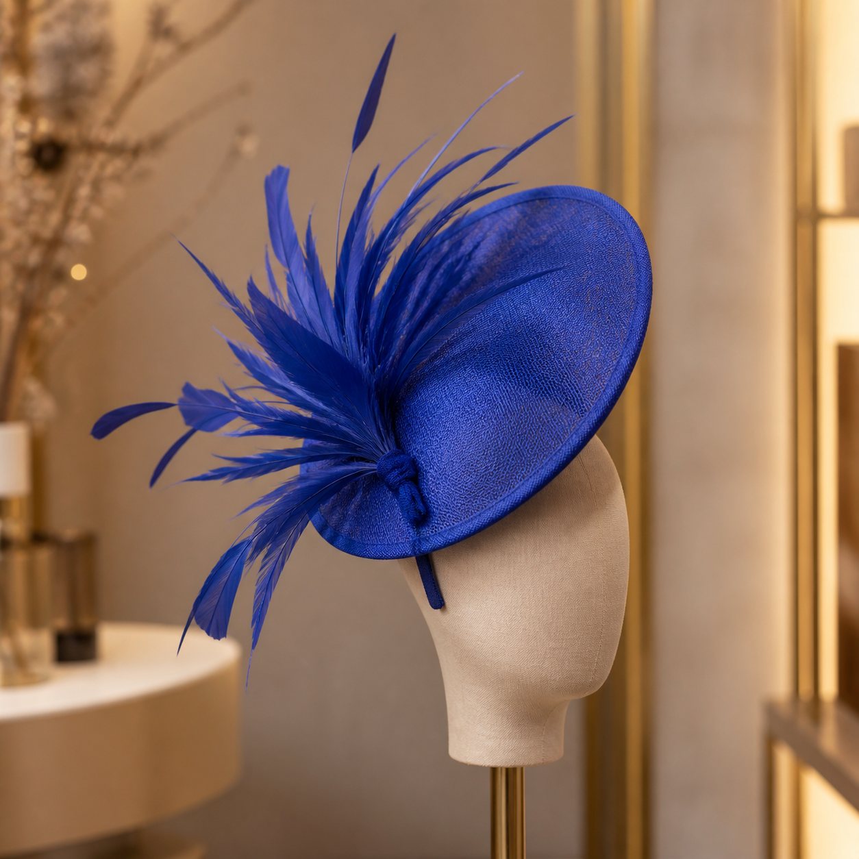 Royal Blue Disc Statement Fascinator - wedding and church fascinators in Nairobi
