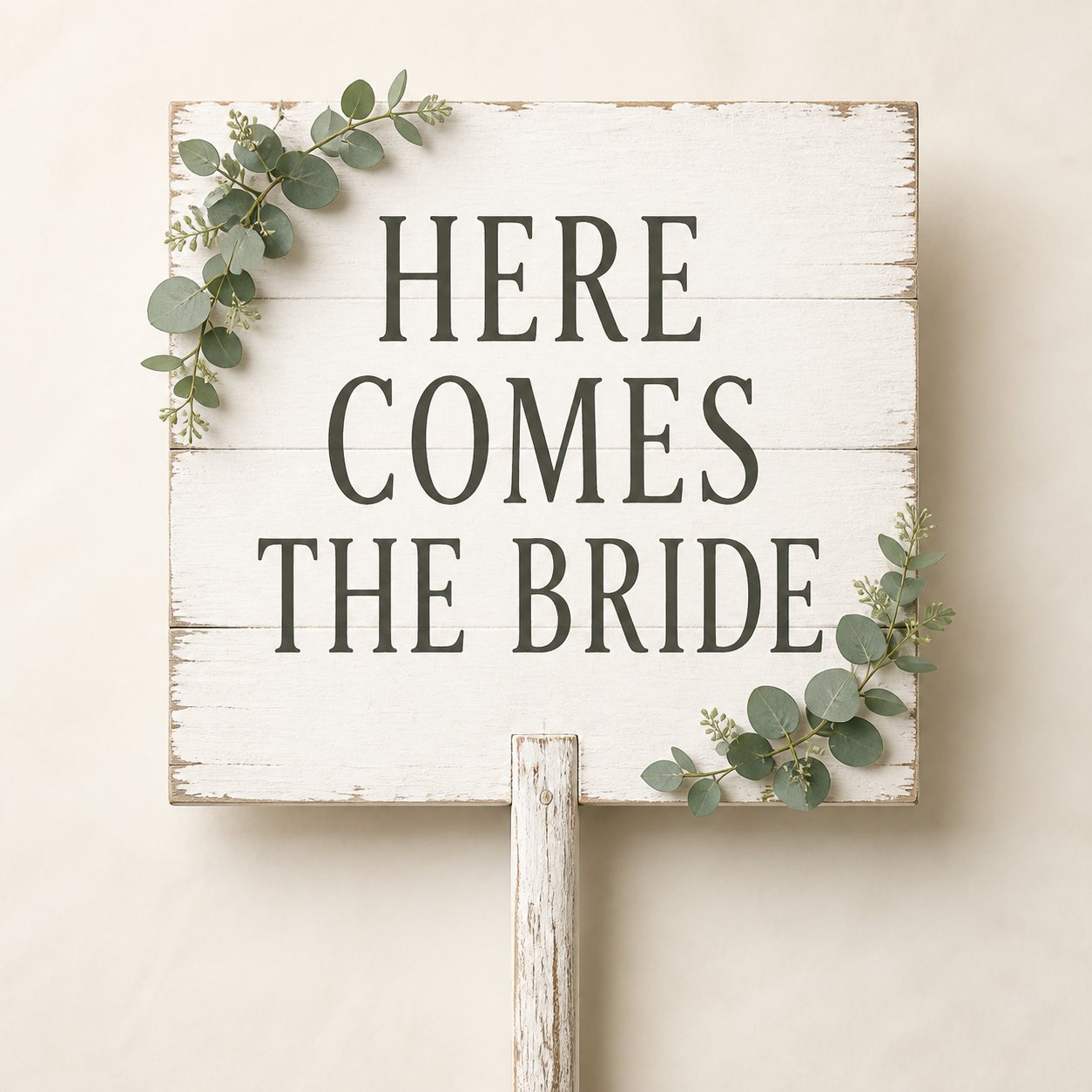 Rustic White Bride Placard - Here Comes the Bride and Groom placards in Nairobi