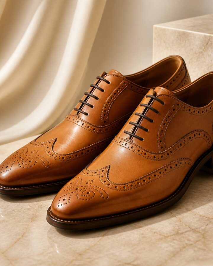 Tan Brogue Wedding Shoes - formal and occasion shoes in Nairobi