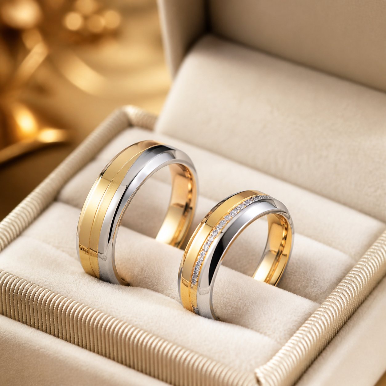 Two-Tone Wedding Ring Pair - wedding rings in Nairobi