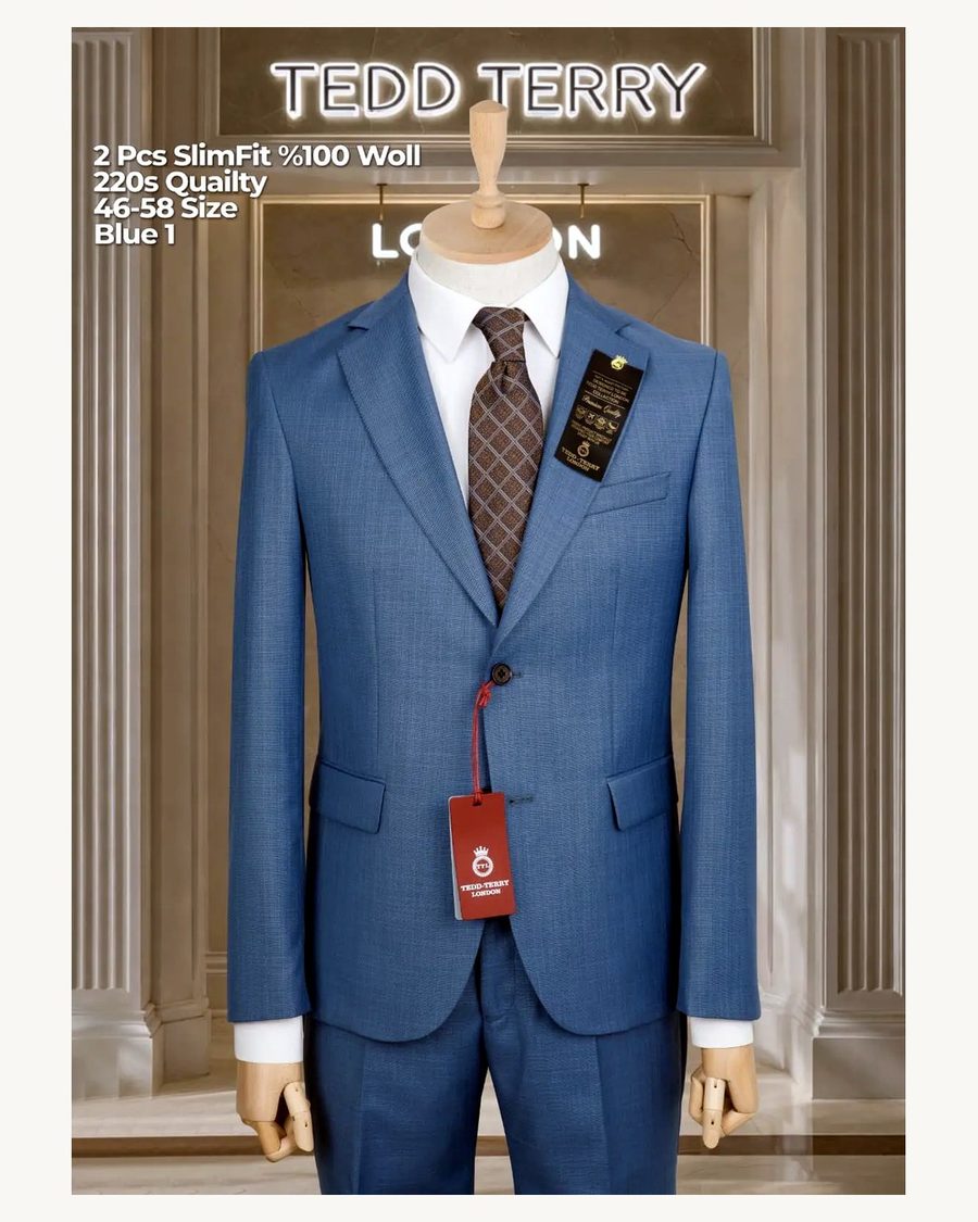 Tedd Terry Light Blue Slim Fit 2 Piece Suit - men's suits in Nairobi