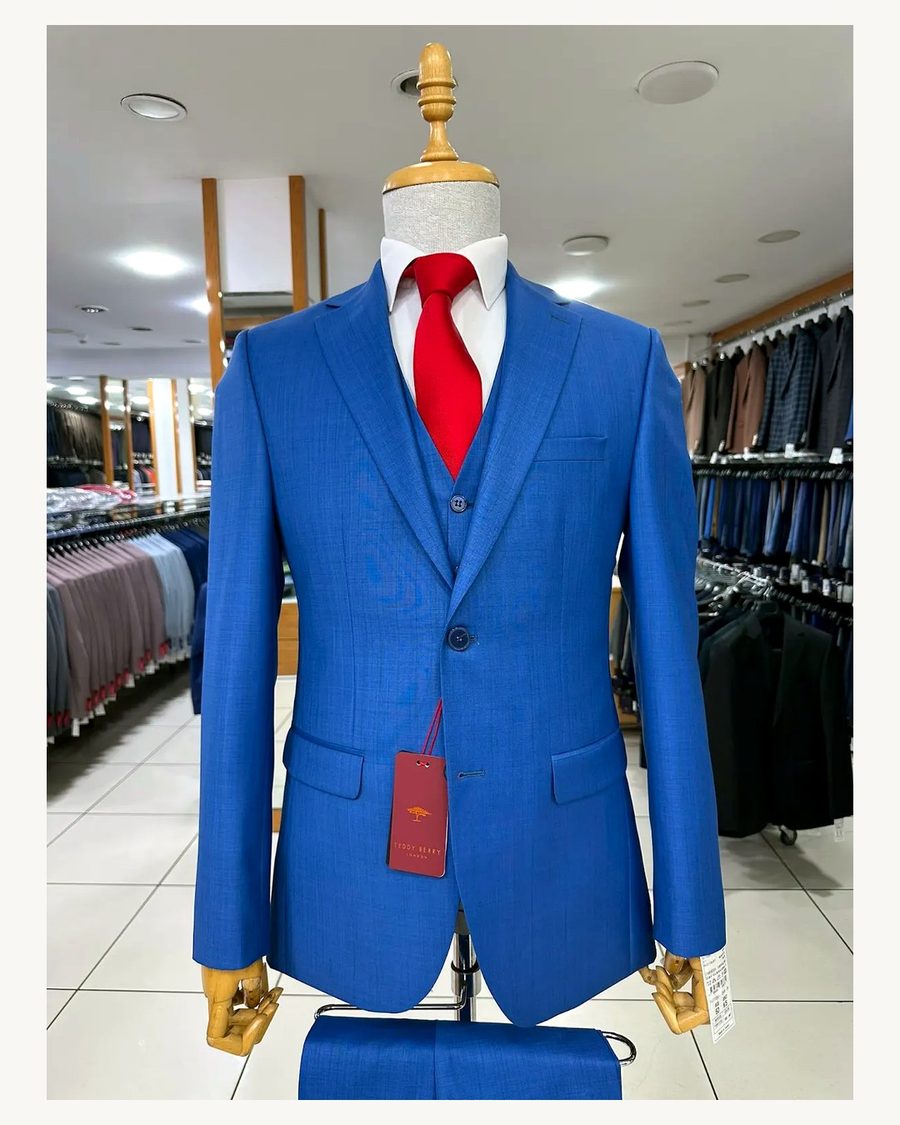 Blue Suit with Red Waistcoat - men's suits in Nairobi
