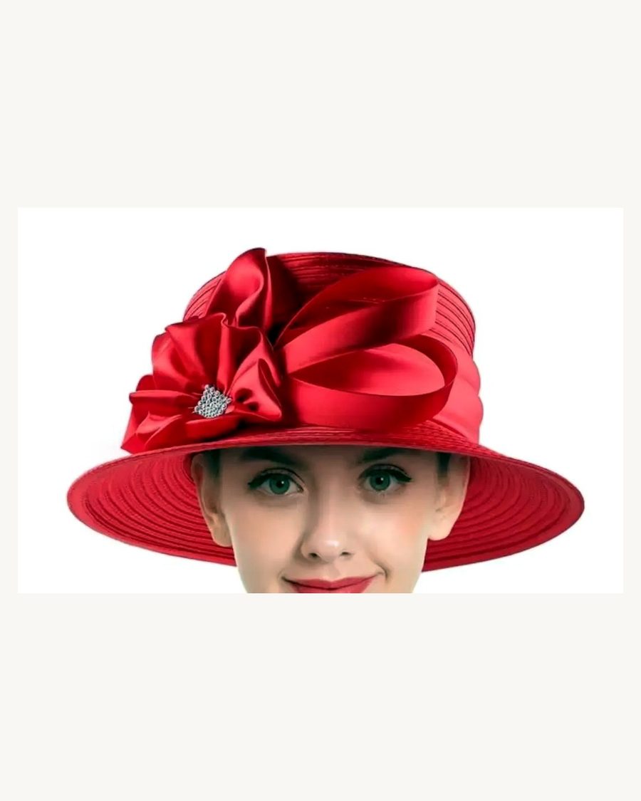 Red Satin Occasion Hat - church and wedding hats in Nairobi