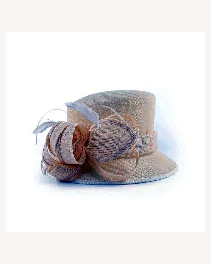 Blush Beige Flower Brim Occasion Hat - church and wedding hats in Nairobi