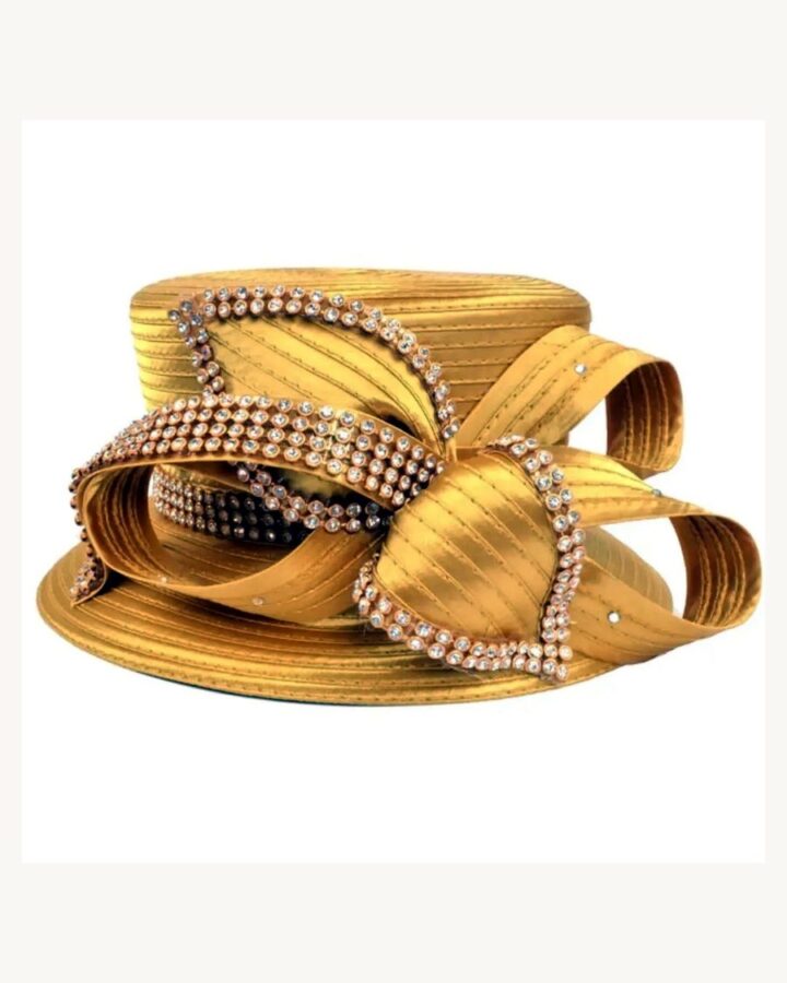 Gold Beaded Bow Occasion Hat - church and wedding hats in Nairobi