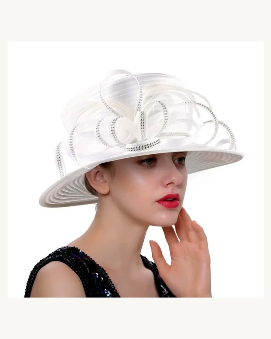 White Bow Brim Occasion Hat - church and wedding hats in Nairobi